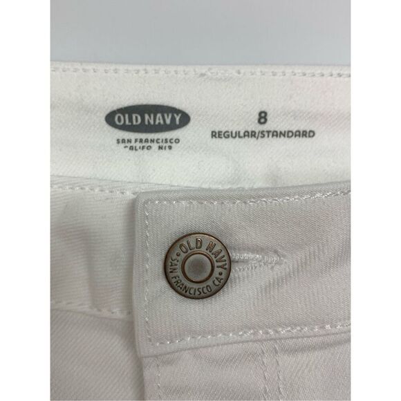 Old Navy Women's Frayed 5 Pocket Denim Capri Wide Leg Crop Jeans White Size 8 - Picture 5 of 8